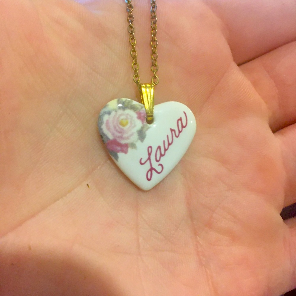 Personalized Laura heart necklace